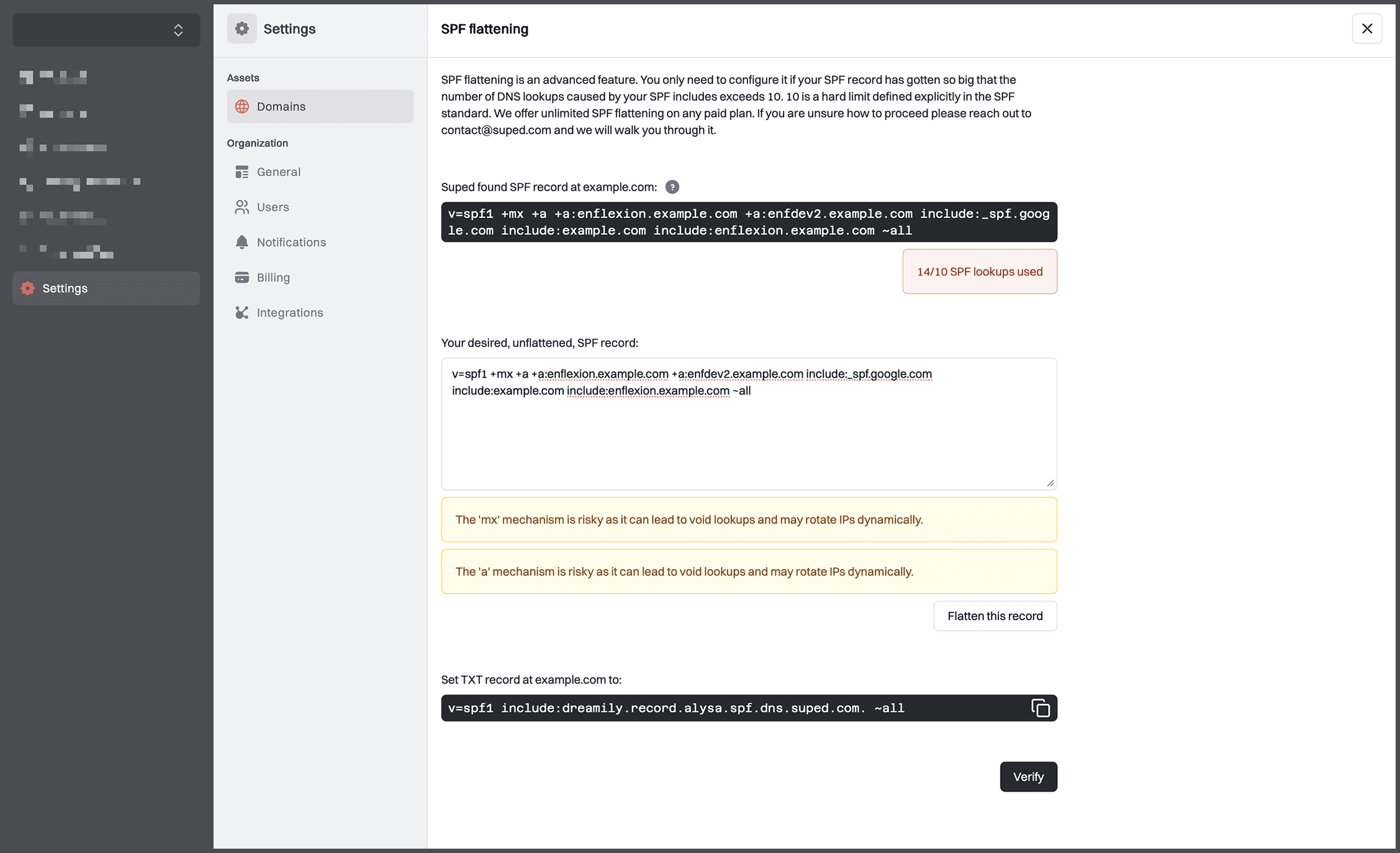 SPF flattening and optimization